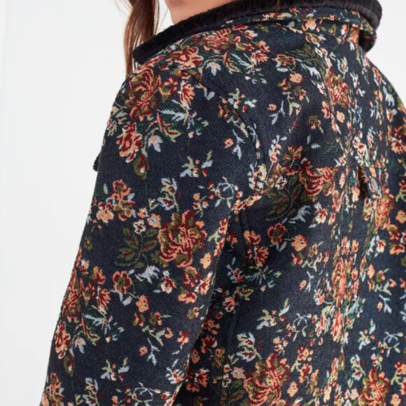 Blank NYC Tapestry Flight Floral Printed Bomber Jacket Size Large - Picture 5 of 15